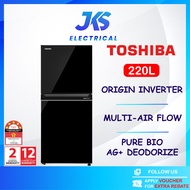 Toshiba 220L Inverter 2 Door Fridge | PureBio AG+ Deodorizer | Origin Inverter | 5 Star Energy Savin