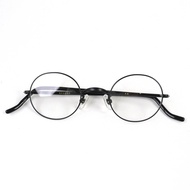KANEKO OPTICAL Kaneko眼鏡 T-467，由Tamio Ido設計，手工圓形眼鏡，黑色，帶眼鏡盒，男士適用，成色極佳。