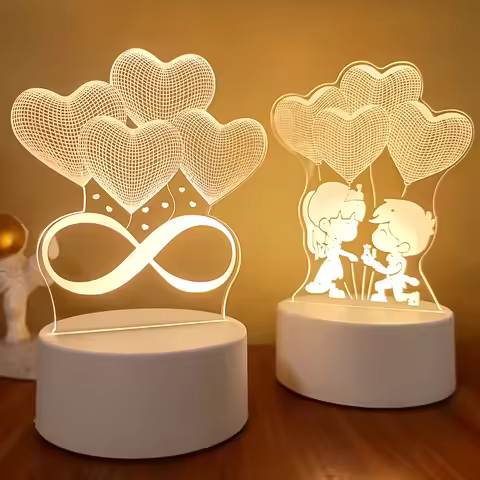 SOLOLANDOR 3D LED Lamp Creative 3D LED Night Lights Novelty Illusion Night Lamp 3D Illusion Table La