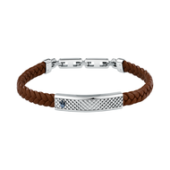 Maserati Leather Bracelet Mens Jewels Stainless Steel19+3.5cm,LeatherBLACK/Blue/Red,JM525AVE34-JM525