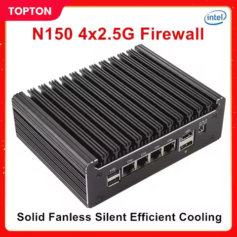 Solid Fanless Firewall Mini PC Intel N150 N95 Pentium 6405U 4417U i5-8250U 4x2.5G LANs Home Server D