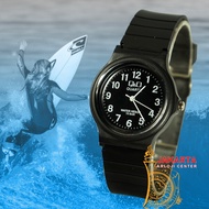 Jam Tangan QQ Water Resist - Jam Tangan Wanita - Rubber Strap - Jam Kasual Sporty - Desain Kotak Dan