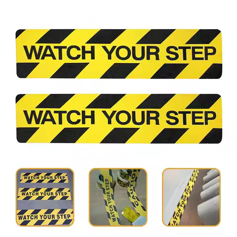 2Pcs Long Lasting Anti-Slip Caution Warning Stickers for Wet Floor Stairs Safety Decals Slip Resista