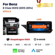 หน้าจอแสดงผลขนาดใหญ่ Android Carplay สำหรับ Mercedes-Benz E-Class W212 E260 E300 E350 E63 ระบบนำทางแ