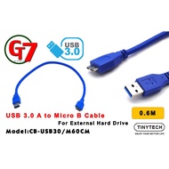 TINYTECH USB 3.0 To Micro Cable For External HDD Cable 60cm (CB-USB30/M60CM)