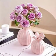 法式芭蕾少女安妮氣質粉陶瓷大花瓶