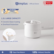Simplus Electric Cooker 1.5L with Long Handle 630W Power Multi-functional Cooking Ceramic Coated Non