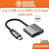 InnoStyle NexaLink 2 in 1 USB-C to USB-C PD60W & 3.5mm Audio Jack Female Adapter