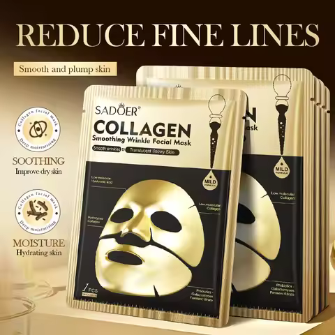 SADOER Golden Collagen Facial Masks Moisturizing Anti-Aging Anti Wrinkles Face Mask Sheet Collagen M