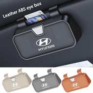 Hyundai Car leather glasses case sun visor multifunctional storage box i10 Kona Getz Accent Elantra 