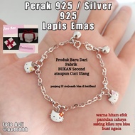 Gelang Tangan Perak Asli Silver 925 Anak bayi Baby Perempuan Lucu S 925 Ada Surat Gelang helo kiti g