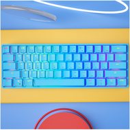 全城熱賣 - 裂紋K28有線 無線藍牙機械鍵盤【藍牙+有線雙模（藍色茶軸）】