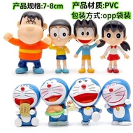8 jenis patung potret keluarga Doraemon, hiasan model kartun Doraemon