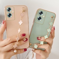 KONSMART Phone Case For OPPO A79 5G A18 A38 A58 A78 4G 5G A98 5G Newest 2024 Clover Bracelet Soft TP