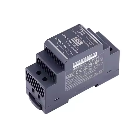 Mean Well HDR-15 30 60 100 150 series DC 5V 12V 15V 24V 48V meanwell Ultra Slim Step Shape DIN Rail 