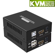 60M HDMI KVM Extender over Cat5e Cat6 1080P HDMI B KVM Ethernet Extender Transmier with Loop out Support B Keyboard Moe