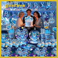 GUSTAVA Kpop Demon Hunter Party Decoration, Banner Backdrop Balloon Huntrix Kpop Party Cutlery Set, 