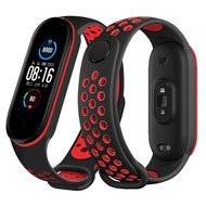 Xiaomi Mi Band 3 4 5 6 7 8สายเปลี่ยนสีคู่สายรัดข้อมือ TPU นุ่มสายรัดข้อมือ