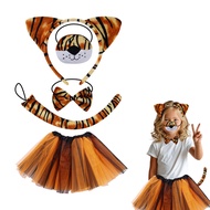 halloween costume women cosplay costume Halloween Children Animal tiger Ear Headband Tail Gauze Skir