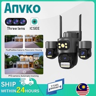 ANVKO ICSEE 3 Lens Wireless WiFi CCTV Camera | Rechargeable Version | HD Night Vision | APP Remote