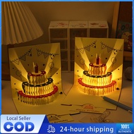 3D Birthday Cake Happy Birthday Card Ins Light Happy Cards Decorations Creative Girls kids Birthday 