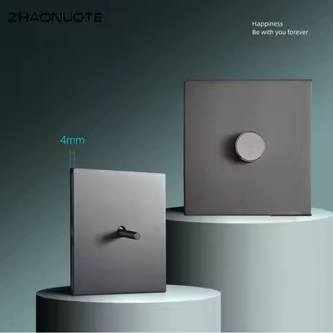 Gray Stainless Steel Panel 1-4 Gang 2 Way Toggle Switch Metal Texture Personality Retro Switch for H