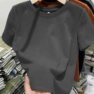 (RT)210g 40 Count Odal 92 Cotton 8 Spandex Short-Sleeved T-Shirt Slim-Fit High Elastic Blank Version