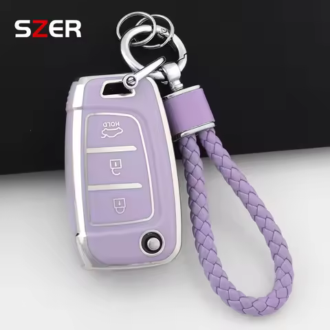3 Buttons TPU Car Flip Key Case Cover For Hyundai Santa Fe Tucson Verna Celesta Accent Elantra Solar