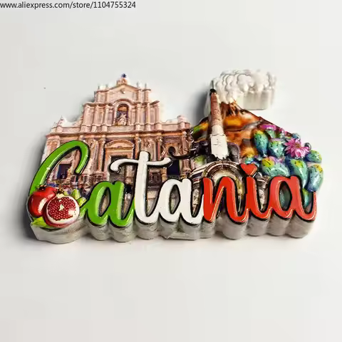 Catania souvenirs Home decor Ursino Castle 3D refrigerator magnets Collection of arts and crafts gif
