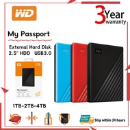 【New】 Western Digital hard disk MyPassport 1TB/2TB/4TB USB3.0 HDD2.5"Portable External Hard Drives