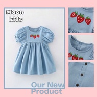 Moon kids girls' summer dress, super cute strawberry summer dress for girls 10214