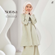 HASNURI Baju Kurung Soraya Kids | Baju Kurung Moden Kanak-Kanak Linen Cotton