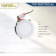 LED DOWNLIGHT NANAS 4" / N412 SERIES / 12W / SQUARE / ROUND / DAYLIGHT 6500K / ISOLATED DRIVER