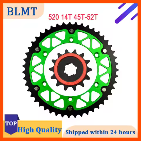 Motorcycle 14T 520 45T~52T Front & Rear Sprocket For KAWASAKI KX250 KX500 KLX 300R KDX250 KDX 220R K