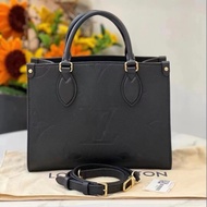 全新❤帶票 Lv 黑色全皮onthego小號