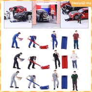 [BlesiyaedMY] Tiny 1/64 Diorama Figure People Resin Car Repairman Doll Train Road Scenario