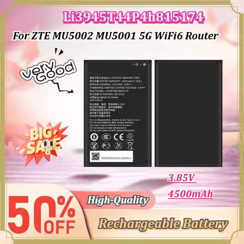 For ZTE MU5002 MU5001 5G WiFi6 Router Li3945T44P4h815174 3.85V 4500mAh Rechargeable Replacement Batt