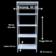 Rak Besi Siku Lubang 5 Tingkat Susun Serbaguna Gudang Kantor Warung