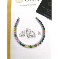 Moissanite Diamond Bracelet PT950 Inlaid With Certificate and Black Card 莫桑钻手链PT950镶嵌带证书带黑卡