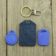 Handmade Cowhide Carved Access Card Cover Mini Community Access Card Protective Cover Cowhide IC ID 