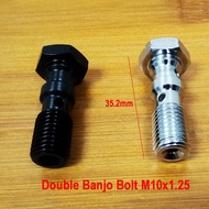 Black Chrome Double Banjo Bolt M10x1.25 -1Dgfg