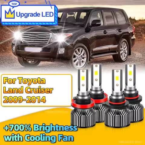 2/4pcs LED Headlight 30000LM Canbus H11 HB3 Car Front Light Bulbs For Toyota Land Cruiser 2009 2010 