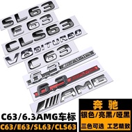 Benz 6.3 AMG Car Logo Fender Logo C63 E63 SL63 CLS63 Modified Black Rear Tail Logo Red 6.3 AMG Side 
