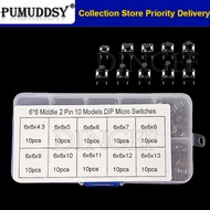 10Values 100PCS Micro Tactile Switch Momentary Tact DIP Switch 2Pin 6x6mm Micro Touch Push Button Sw