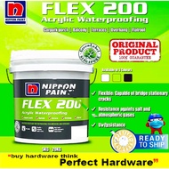 NIPPON PAINT Flex 200 Arcylic Waterproofing 5KG (White & Grey) Roof & Wall Waterproof Paint Coating 