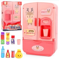Children's Girls' Kitchen Cooking and Vegetable Cutting Mini Set Play House Refrigerator Toy Household Appliances Slicer Fruit/Children's Play House Small Household Appliances