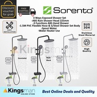 [Kingsman] SORENTO Stainless Steel Exposed Shower Set High Pressure 3 Ways 3 Function 1.5M PVC Flexi