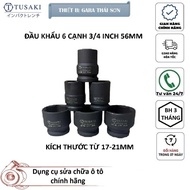 3/4 inch 56mm 6-sided tip, size from 17 to 21mm. Open the engine and car. CRMO Carbon Steel.