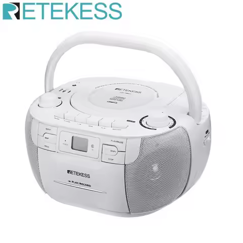 Retekess TR621 AM/FM Radio Cassette tape Player With CD player Recording Function Supports USB/TF Ca