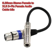 XLR 1/4 inch 6.35mm Stereo Female to XLR 3-Pin Female Audio Cable Mic Adapter Cable